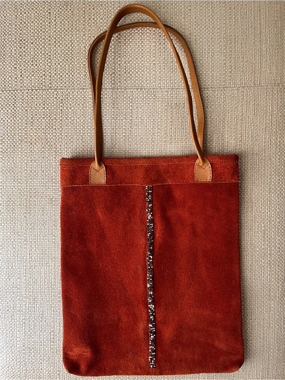 Annabelle Thom Kenya Rust/Orange Suede Shoulder Bag